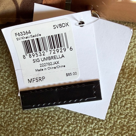 Coach Brown Signature Compact Umbrella - Picture 4 of 6